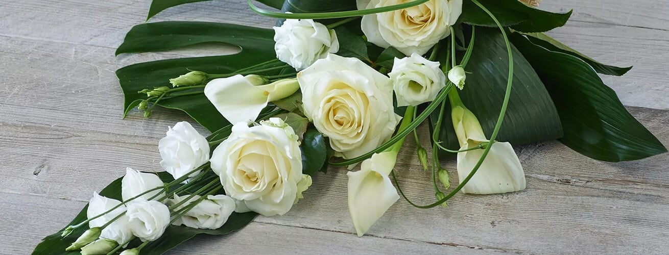 White Roses Sympathy Flowers