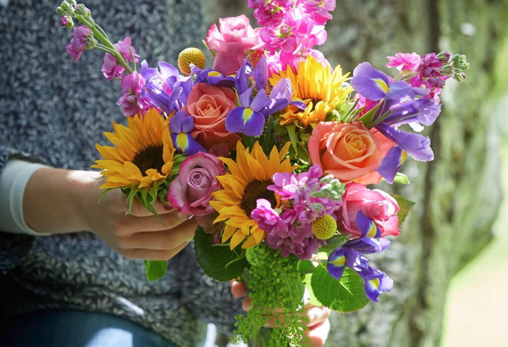Colourful summer flower bouquet