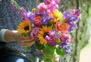 Colourful summer flower bouquet